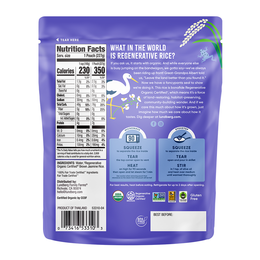 Regenerative Organic Certified® 90-Second Brown Jasmine Rice