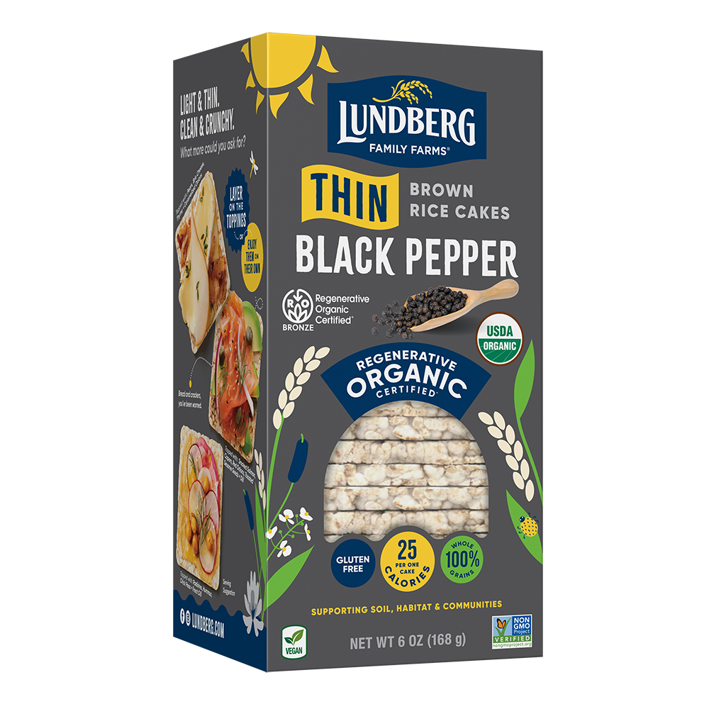 Organic Cracked Black Pepper Thin Rice Cakes