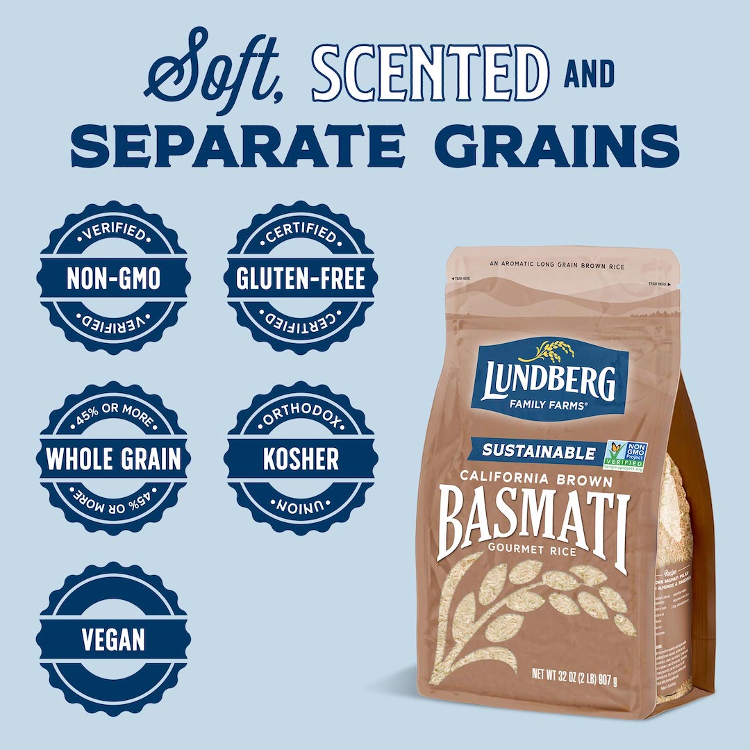 California Brown Basmati is gluten-free, non-gmo, whole grain, kosher and vegan