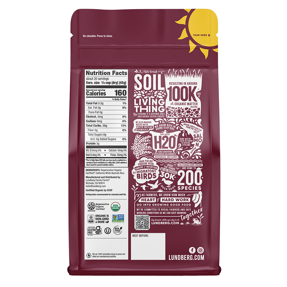 Organic White Basmati Rice - Products | Lundberg Family Farms