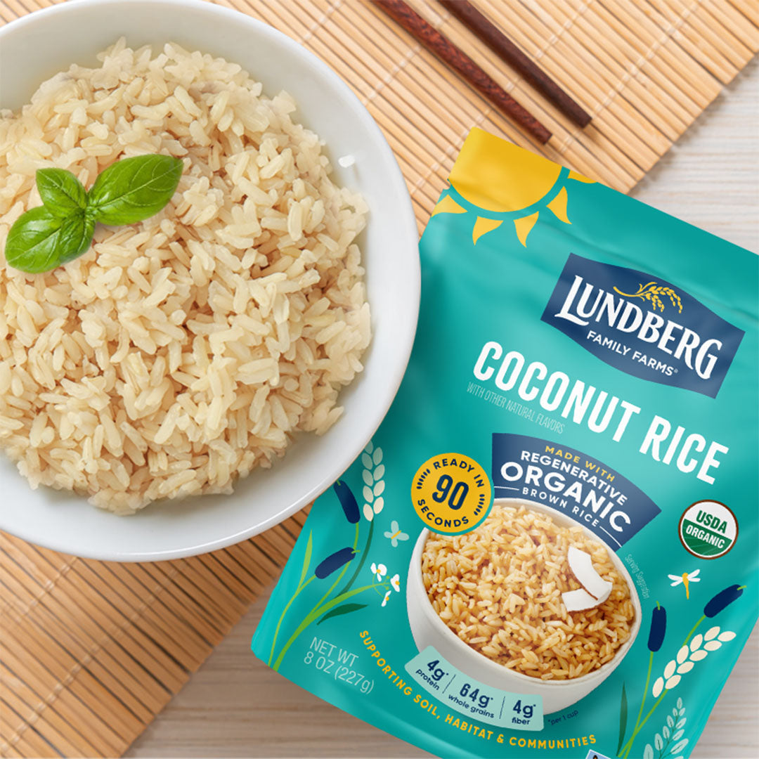 9090 Rice Organic Coconut 90-Second Rice - Products | Lundberg Family Farms