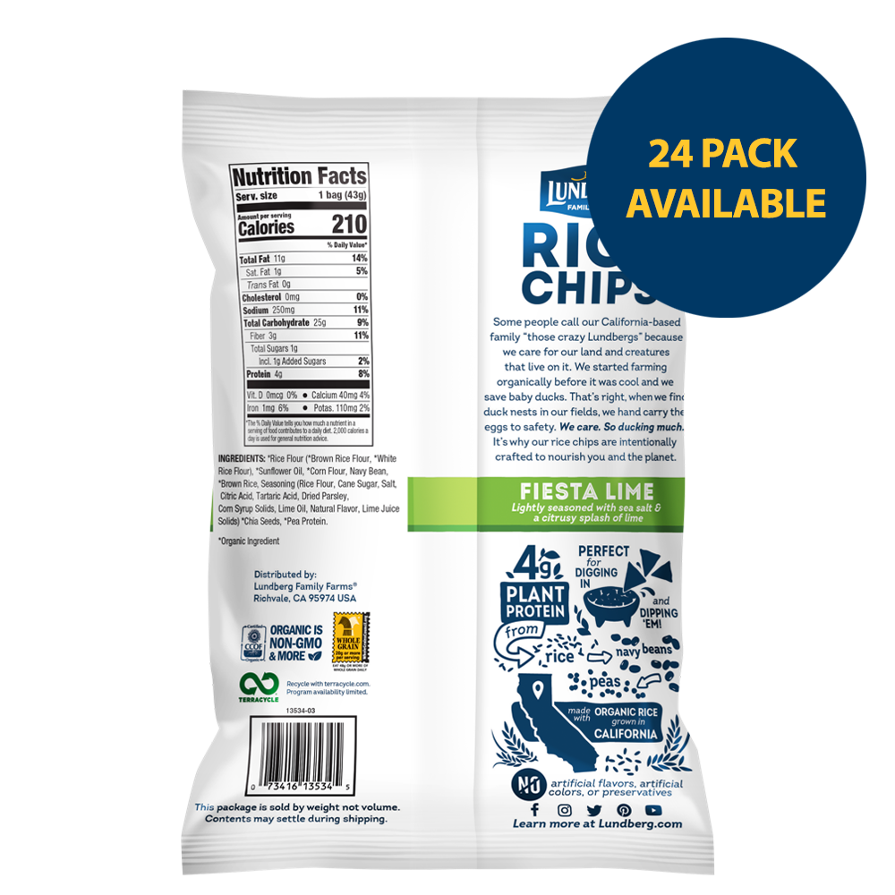 Fiesta Lime Rice Chips - Single-Serve