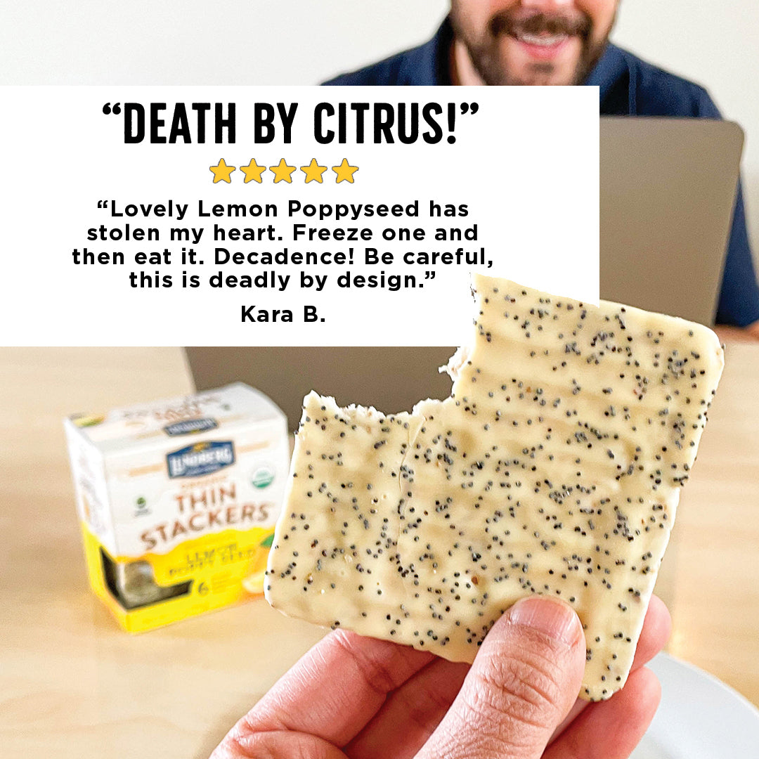 Organic Chocolate Thin Stackers® - Lemon Poppy Seed