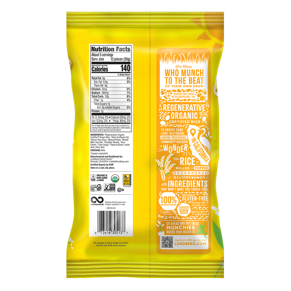 Organic Rice Cake Minis - White Cheddar - Products | Lundberg Family Farms