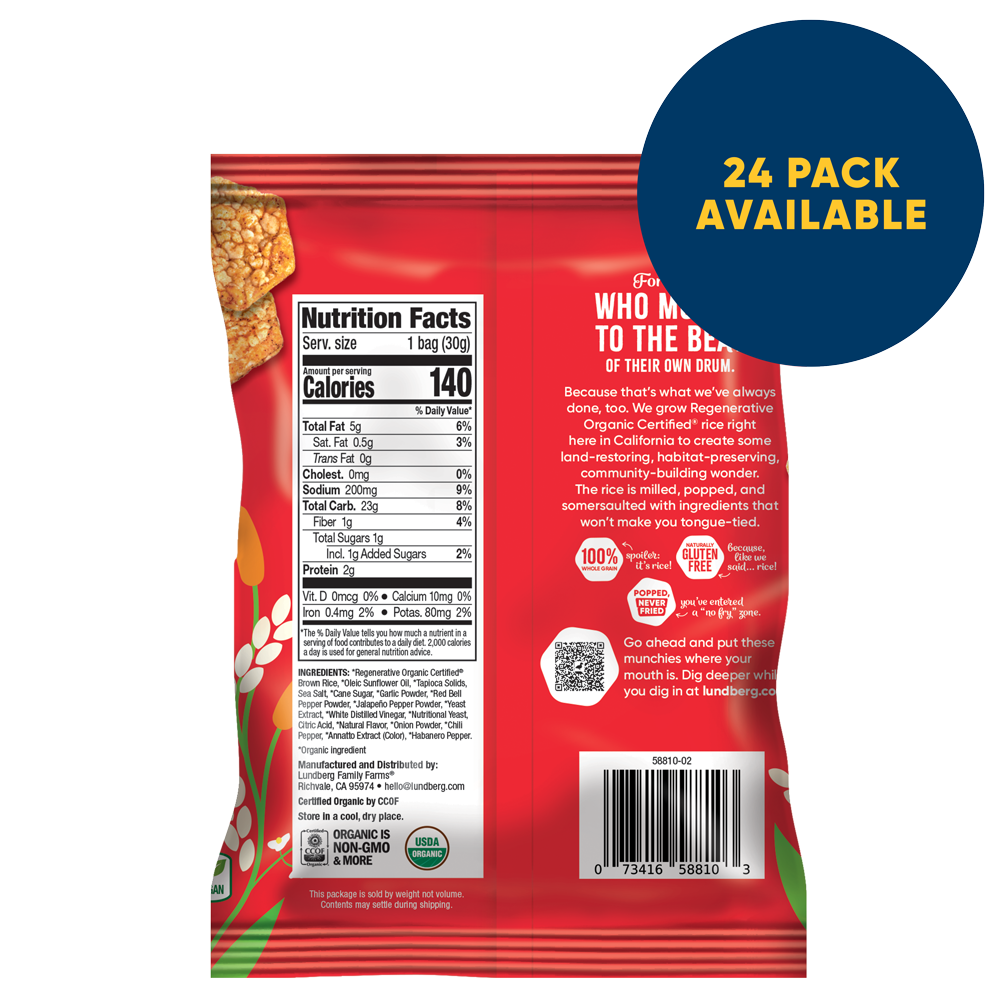 Organic Fiery Hot Rice Cake Minis - Products | Lundberg Family Farms