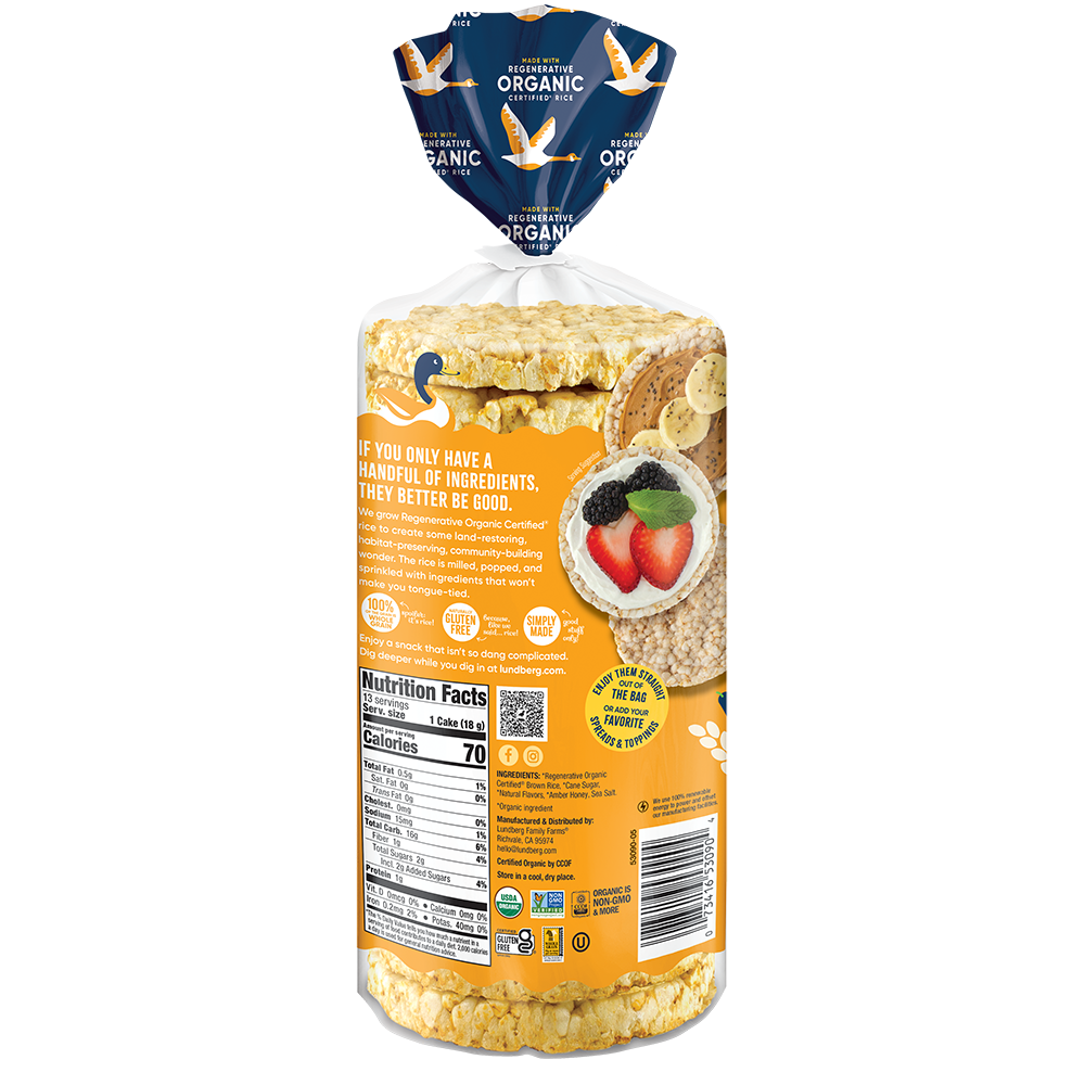Organic Honey Nut Rice Cakes - Products | Lundberg Family Farms