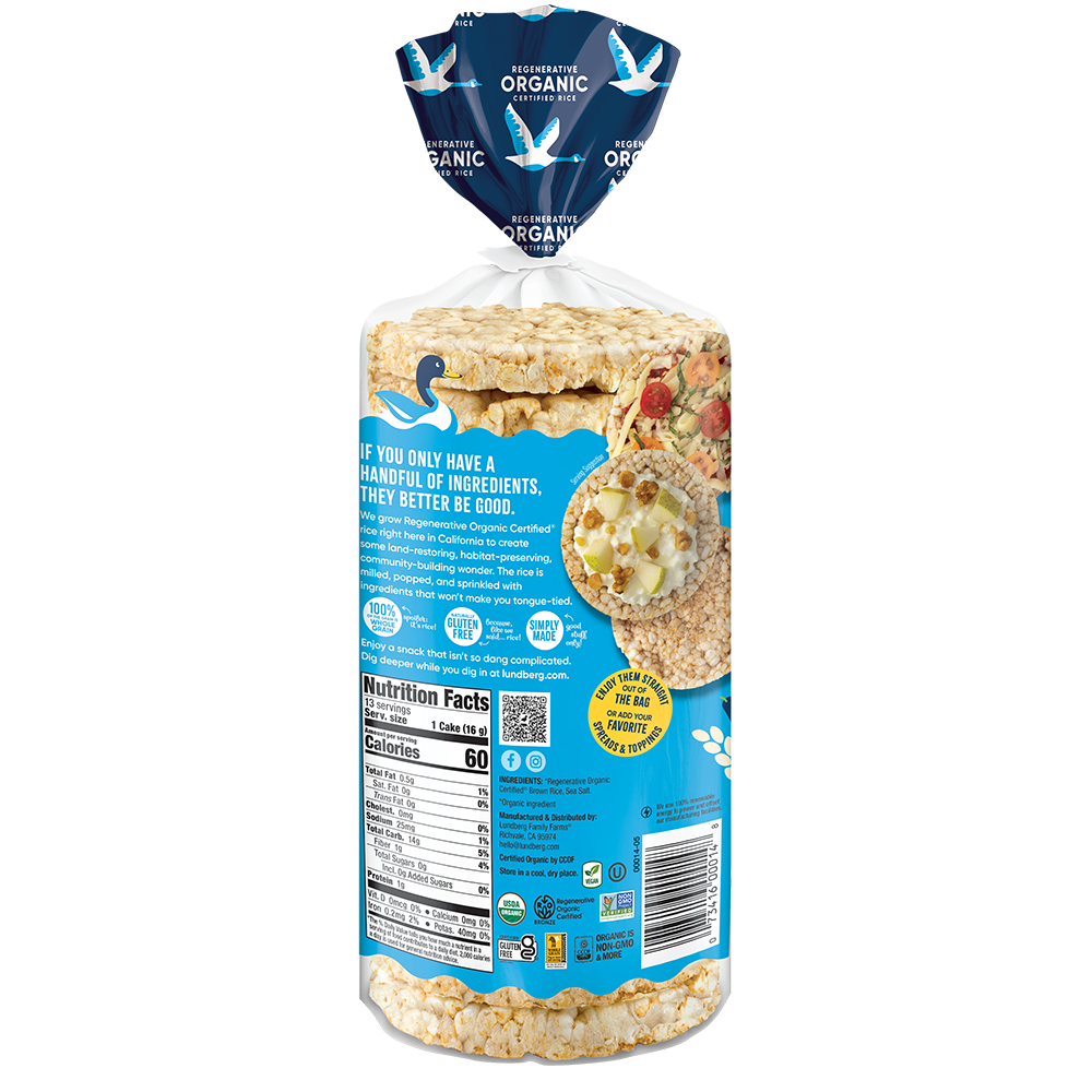 Organic Brown Rice Cakes - Lightly Salted