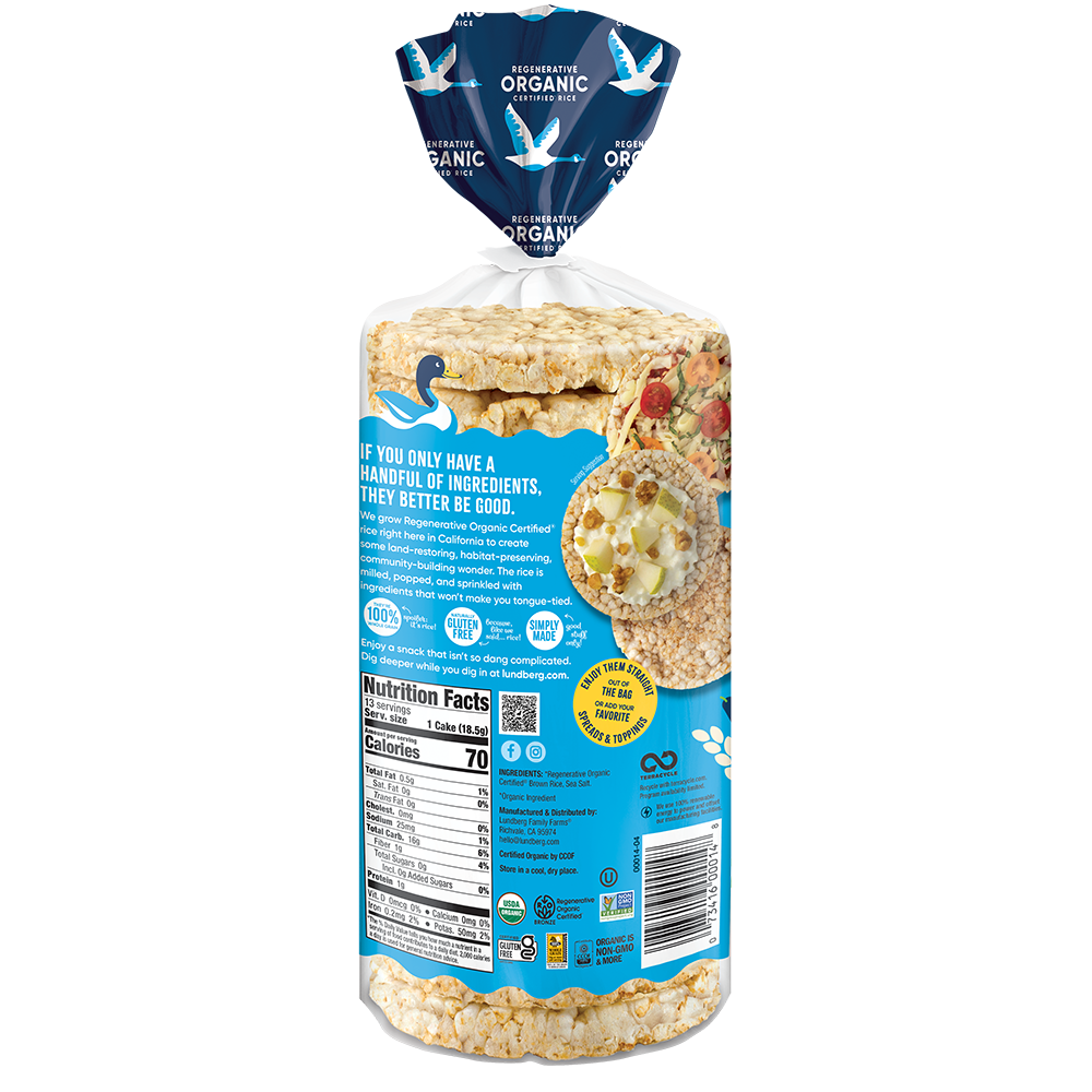 Organic Brown Rice Cakes - Lightly Salted