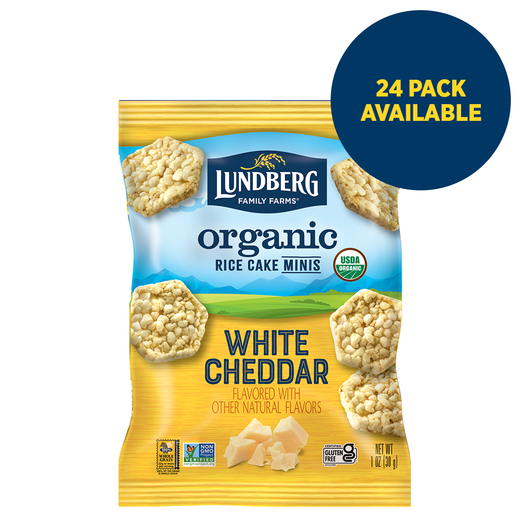 Organic Rice Cake Minis White Cheddar Products Lundberg Family Farms