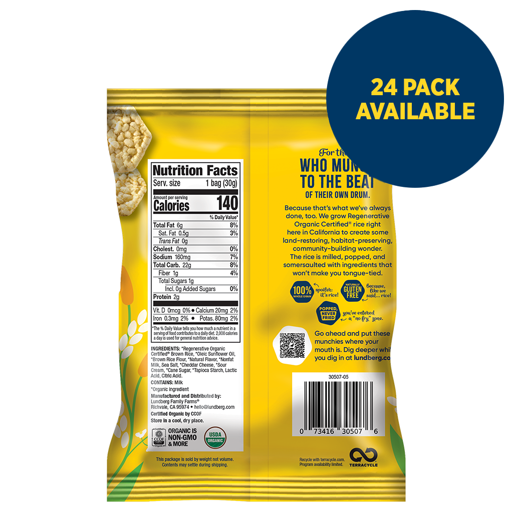 Organic White Cheddar Rice Cake Minis, Single-Serve