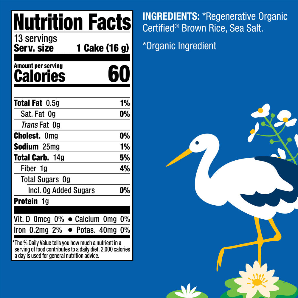 Organic Brown Rice Cakes - Lightly Salted