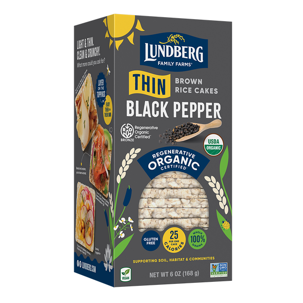 Organic Cracked Black Pepper Thin Rice Cakes