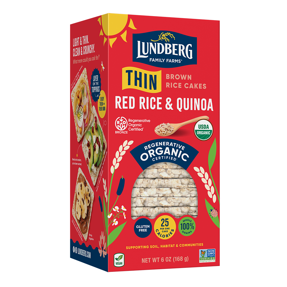 Organic Red Rice & Quinoa Thin Rice Cakes | Lundberg Family Farms