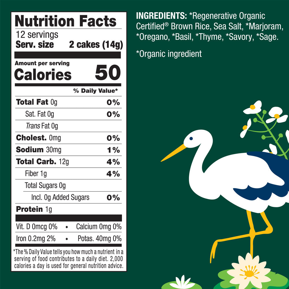 Organic Basil & Thyme Thin Rice Cakes