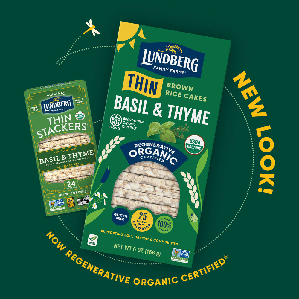 Basil Rice Cake Organic Basil & Thyme Thin Rice Cakes - Products | Lundberg Family Farms