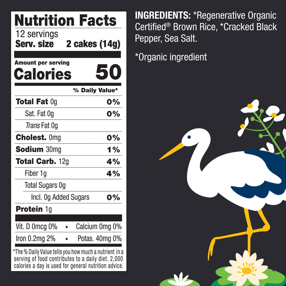 Organic Cracked Black Pepper Thin Rice Cakes