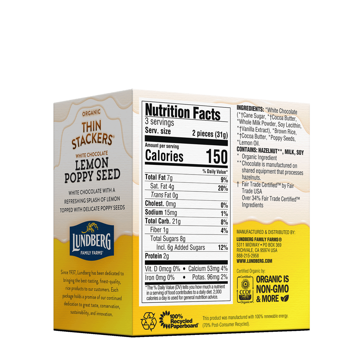 Organic Chocolate Thin Stackers® - Lemon Poppy Seed