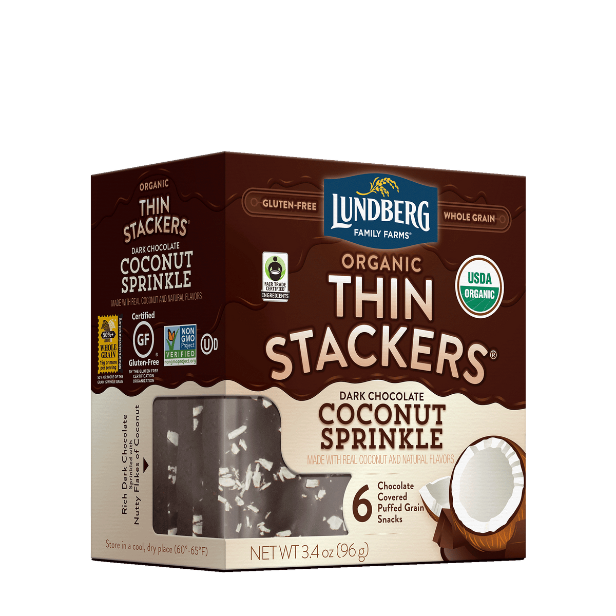 Organic Chocolate Thin Stackers® - Coconut Sprinkle