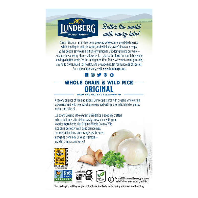 Organic Whole Grain & Wild Rice Original Products Lundberg Family Farms