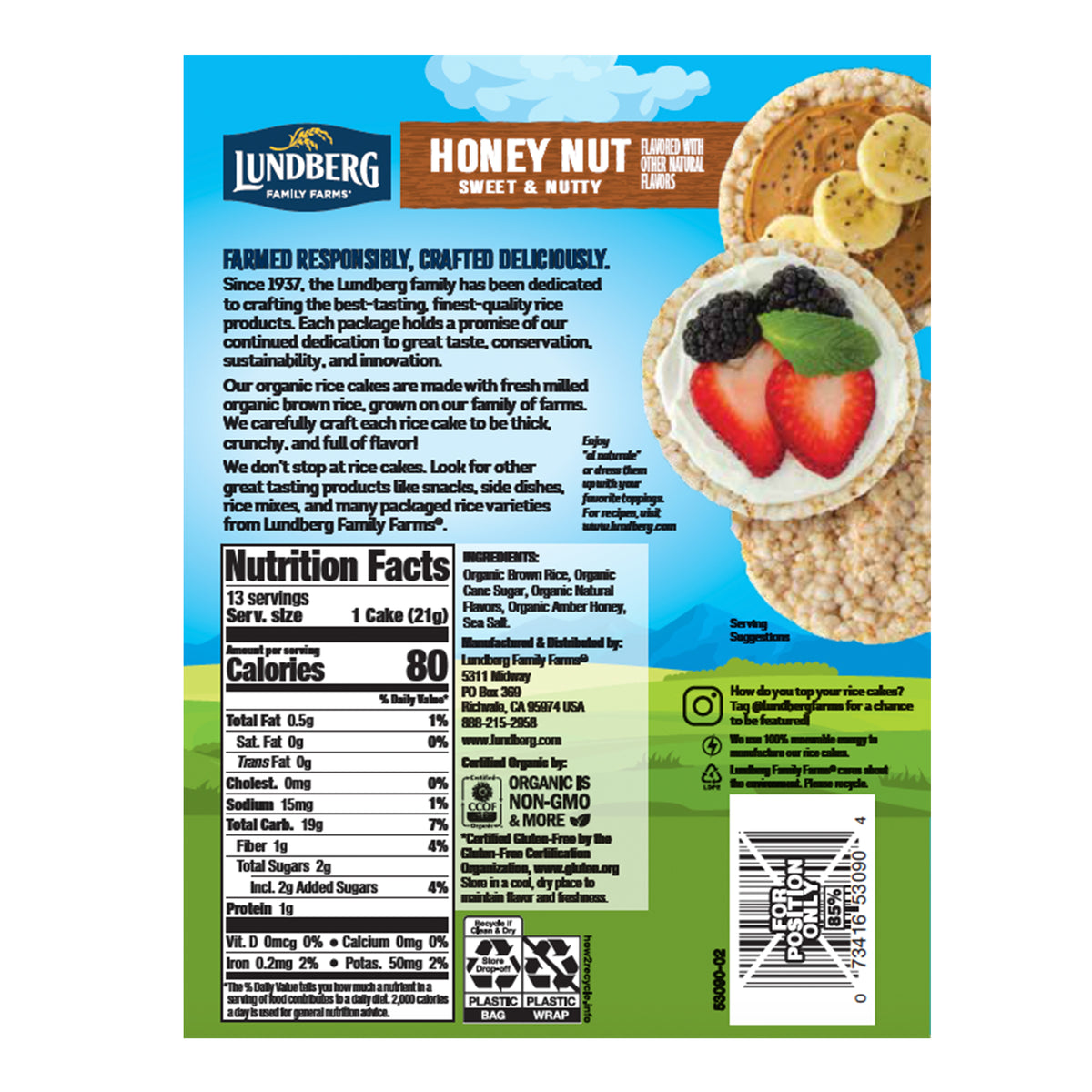 Organic Honey Nut Rice Cakes - Products | Lundberg Family Farms